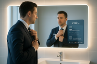 Miroir intelligent haut de gamme avec système Android, haut-parleur Bluetooth, conception anti-buée, Youtube, Netflix, Spotify pour salle de bain de luxe