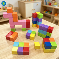 Juego de Bloques de Construcción Magnéticos de 6 Caras de 4.2 cm, 12 Cubos Magnéticos de Arcoíris para Niños, Juguetes Magnéticos Educativos STEM 3D para Niños Pequeños