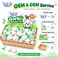 KAIX Ensemble de gommes à effacer en forme d'aliments mignons, gommes à effacer en forme d'ail, logo personnalisé, gommes magnétiques japonaises sûres, papeterie en caoutchouc