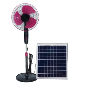 AC/DC Operation Metal Grill 16 Inches 3 Blades Rechargeable Home Solar Fans Rechargeable Electric Fan