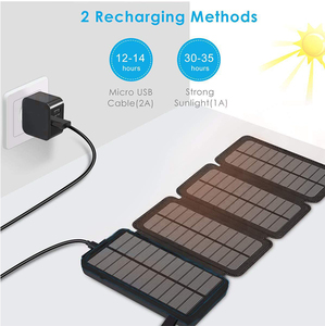 Banco de Energía Solar de Plástico de <span class=keywords><strong>26800</strong></span> mAh, 4 Paneles Solares, Resistente al Agua, 18 W, Carga Rápida USB-C, Cargador Solar para Teléfonos Móviles - Product Image 4