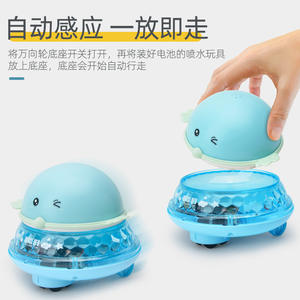 Jouet de douche de bain d'eau de cochon de petit canard <span class=keywords><strong>jaune</strong></span> transfrontalier détection électrique balle de pulvérisation d'eau en plastique pour enfants jouer jouets de bain - Product Image 4