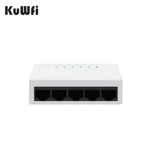 KuWFi 2k 24V comuta 1.6G full duplex 100m de distância wifi mini 5 portas 100mbps Interruptor de rede para computador