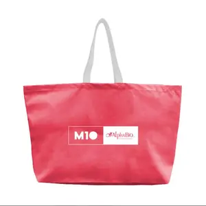 Offre Spéciale grand sac fourre-tout en toile de coton recyclé personnalisé tout Weekender Shopping avec logo imprimé sacs roses