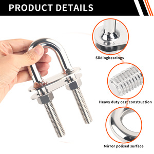 Perno en U de Acero Inoxidable de Alta Resistencia Clase 10.9 12.9 con Cabeza Hexagonal y Tuercas para Herrajes Marinos y Accesorios para Barcos - Product Image 3