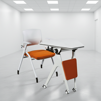 Table de conférence moderne pliante MFC avec plateau rabattable et design nid d'abeille pour la maison, le bureau, l'école et l'usage commercial