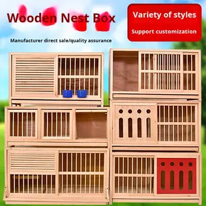 Cage d'élevage de pigeons en bois massif de luxe avec transporteur et nichoir réglable, écologique - Product Image 4