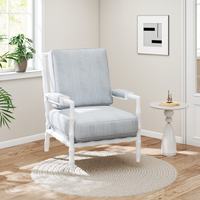 Fauteuil d'appoint de luxe moderne pour salon avec tissu rayé et accoudoirs rembourrés pour chambre, appartement, hôtel
