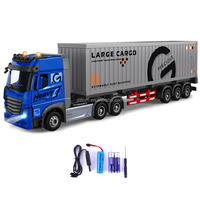 1/24 RC alaşım konteyner kamyon 2.4G 9CH mühendislik taşıma kamyon araç hafif müzik ile Diecast oyuncaklar