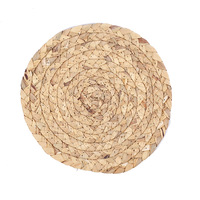 Lot de 6 sets de table tissés ronds en jacinthe d'eau naturelle napperons en paille tressée pour table à manger