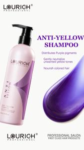Shampooing Violet Anti-Jaunissement LOURICH : Neutralise les Tons Cuivrés pour Cheveux Blonds Argentés – Shampooing Tonifiant Professionnel en Gros pour Salons, Marque Privée - Product Image 4