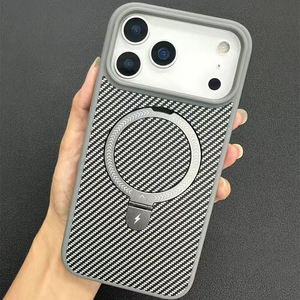 JOYPORODO Coque de Téléphone Magnétique de Luxe en PC et <span class=keywords><strong>Fibre</strong></span> de Carbone avec Support pour iPhone 17 Pro Max - Product Image 4