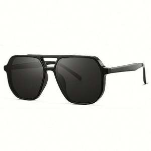 Lunettes de soleil pilote en nylon avec logo personnalisé, protection UV400, grande monture en acétate, pour hommes et femmes, vente en gros - Product Image 3