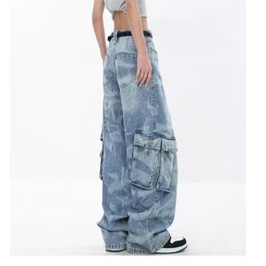 Nueva Llegada, Jeans Holgados Personalizados para Mujer, 100% Algodón, Estilo Y2K, Pantalones Cargo con Múltiples Bolsillos, Denim para Mujer - Product Image 5