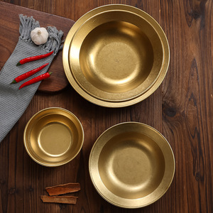 Retro Gold Stainless Steel Bowl Set 3 Pcs For Party Serving Food - Product Image 1
