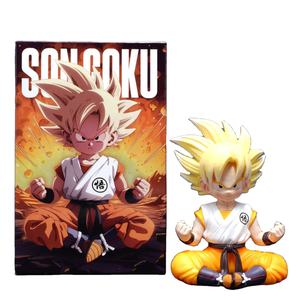 Figura Coleccionable de Goku <span class=keywords><strong>Super</strong></span> Saiyan de DBZ, Estilo Q, con Símbolo de Kame, Gi y Postura Sentada, Perfecta para Fanáticos del Anime y Decoración de Escritorio - Product Image 1
