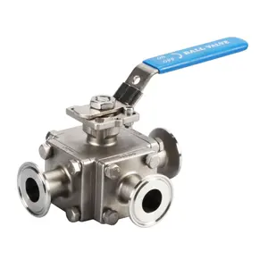 Best Quality Sanitary Stainless Steel T-type Manual Full Bore 3 Way Ball Valve Suppliers