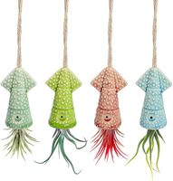 Collection de pots suspendus en céramique style pieuvre pour plantes aériennes, petits supports pour succulentes, style méduse pour la maison, les fenêtres, les hôtels et les jardins