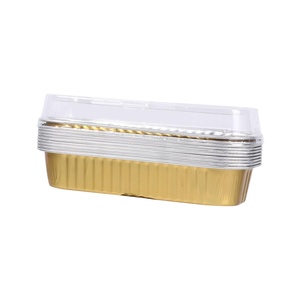 Barquette en plastique PP de haute qualité avec couvercle, 200 ml, en aluminium recyclable, jetable, en pulpe moulée dorée, pour pain, compatible micro-ondes - Product Image 1
