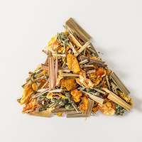 Teh Daun Rempah Aroma Bunga - Campuran Serai & Mint Rendah Kafein, Teh Herbal Menenangkan dengan Melati Osmanthus untuk Penggunaan di Rumah