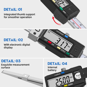 Calibrador Digital Hengliang de alta precisión de 0,01mm, calibre de enchufe de hueco de flujo de acero inoxidable, <span class=keywords><strong>Vernier</strong></span> de plástico, electrónico - Product Image 3