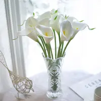 PU malzeme yapay çiçek vazo dekor kısa plastik kök gerçek dokunmatik gelinçiceği çiçek buketi düğün çiçek