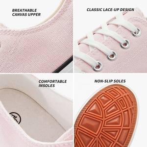Giày Sneaker Vải Canvas Thời Trang Xu Hướng Xuân 2024 Bán Buôn, Thiết Kế Tùy Chỉnh, Màu Hồng, Giày Canvas Cổ Điển Cho Nữ - Product Image 2