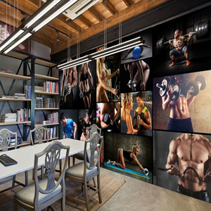 Carta <span class=keywords><strong>da</strong></span> Parati 3D Personalizzata Autoadesiva con Foto di Uomini e Donne Sportivi, Decorazione Murale per Palestra e Fitness in Stile Coreano - Product Image 3