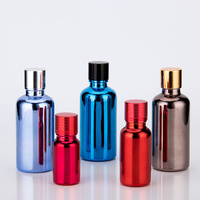 Botella de vidrio con gotero de lujo, 5ml, 10ml, 15ml, 30ml, 50ml, 100ml, chapado en oro plateado, electrochapado, suero de aceite esencial