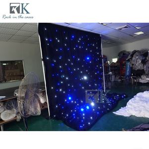 Rideau étoilé en velours avec supports de toile de fond LED à contrôle électrique DMX - Product Image 6