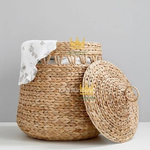 Vintage Handmade Water Hyacinth Storage Baskets for Kid Wardrobe Bathroom & Laundry <b>Under</b> <b>Bed</b> Use - Product Image 1