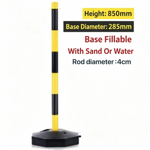 Poteau de signalisation routière portable jaune et noir de 85 cm, remplissable, en PP moulé par injection, pour <span class=keywords><strong>la</strong></span> sécurité routière - Product Image 3
