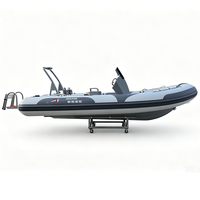 Bateau semi-rigide gonflable personnalisé de 5,6 m (19 pieds) avec coque en aluminium, certifié CE, service ODM, bateau de plaisance durable pour l'exportation