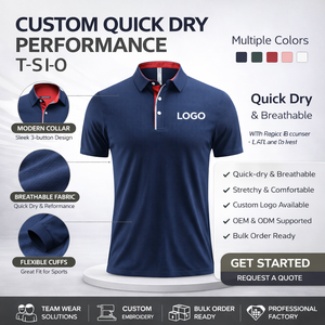 Men's Polo <b>Shirts</b> Custom Logo Breathable Quick Dry Moisture Wicking Anti-Wrinkle Polyester Spandex Golf Polo <b>Shirts</b> OEM - Product Image 2