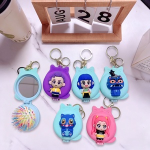 Nouveau Miroir <span class=keywords><strong>de</strong></span> <span class=keywords><strong>Maquillage</strong></span> Pliant Personnalisable en Gros, Motif Fille Sorcière Mignonne, avec Pendentif Porte-clés en Caoutchouc, Idéal comme Cadeau - Product Image 4