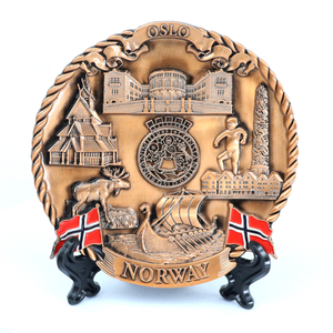 Fabbrica Design personalizzato in argento antico placcato <span class=keywords><strong>paese</strong></span> della città 3D metallo Norway piatto Souvenir - Product Image 3