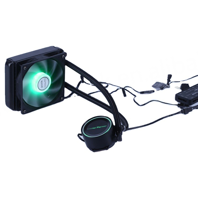 DC 12V Copper Liquid Water Cooling CPU Cooler for Gaming PC with 120mm Two Ball Bearing 45CFM Airflow 32.5dBA Low Noise