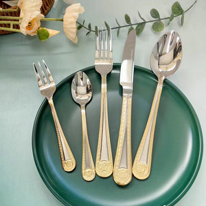 Set di posate in acciaio inossidabile da 84 pezzi, coltello, forchetta, cucchiaio, bacchette, confezione regalo, custodia in pelle, all'ingrosso, per l'estero - Product Image 3