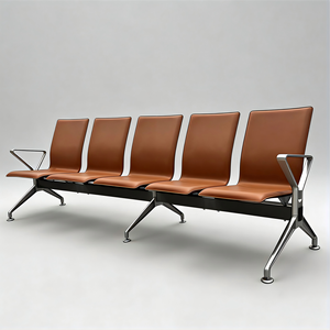 Chaise d'attente publique multi-scènes pour aéroport |   Revêtement en cuir |   Structure métallique robuste - Product Image 4