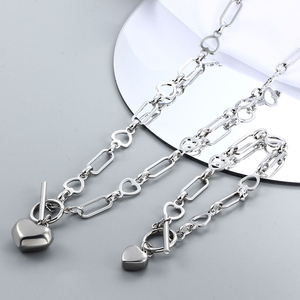 Ask Catalog Heart Lock COLLAR COLGANTE moda mujer joyería conjunto alta calidad 316L Unisex <span class=keywords><strong>uno</strong></span> <span class=keywords><strong>de</strong></span> <span class=keywords><strong>50</strong></span> venta al por mayor - Product Image 4