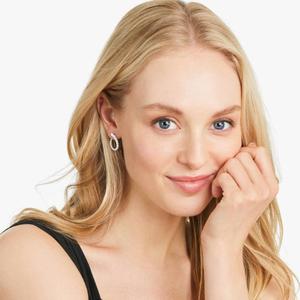 Exclusive 925 Sterling Silver Gold Plated Moissanite Hoop <b>Earrings</b> Premium Luxury Designer <b>Fine</b> Jewelry Birthday Anniversary Gif - Product Image 3