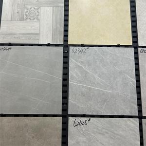 Azulejos de Cerámica Modernos con Efecto Piedra Tipo Mármol, Tamaño Grande 600x600, Color Ladrillo Marrón Pulido y Esmaltado para Pisos y Paredes - Product Image 1