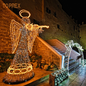 Toprex extérieur anges de noël avec trompettes luci jardin led lumière vacances anges décoratifs lumières décoration pour Noël - Product Image 1