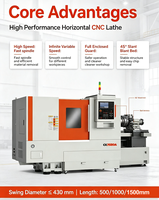 Tour CNC horizontal de haute précision pour la découpe des métaux, longueur de traitement 500 mm