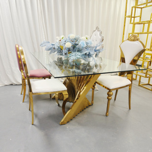 Suministros decorativos para bodas, muebles, mesa <span class=keywords><strong>de</strong></span> <span class=keywords><strong>pastel</strong></span> <span class=keywords><strong>de</strong></span> comedor <span class=keywords><strong>de</strong></span> acero inoxidable dorado, mesa nupcial para decoración <span class=keywords><strong>de</strong></span> escenario - Product Image 3