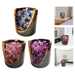 Aromathérapie Aroma Aromatique Décor À La Maison Décoration Artisanat Bougies En Cristal De Guérison Cristaux De Feuille D'or Cadeau De Luxe Bougie Parfumée - Product Image 4