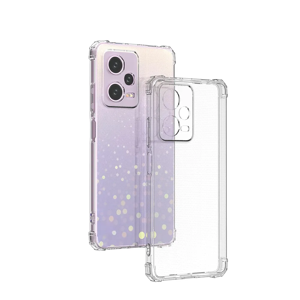 Voor Redmi Note 12 Clear Case, Schokabsorptie Versterkte Hoeken Anti-Kras Zachte Tpu Bumper Telefoonhoes Voor Redmi Note 12 Pro