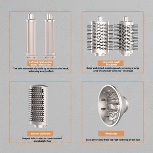 Brosse pour sèche-cheveux avec sèche-cheveux ionique négatif à grande vitesse de 110,000 tr/min, <span class=keywords><strong>fer</strong></span> à friser automatique, sèche-cheveux à air chaud 8 en 1 - Product Image 3