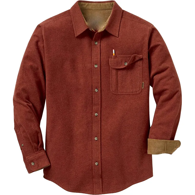 Chinese Men Long Sleeves Warm Fleece Casual Shirt Men'S Flannel Shirt Plaid Shirt Fabric