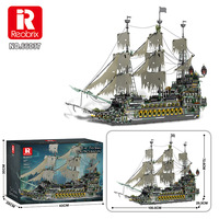 Reobrix 66037 5503PCS Série Pirate Modèle de bateau pirate néerlandais volant Blocs de construction Modèle de bateau Jouet éducatif technique Cadeau de festival